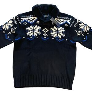 Polo Ralph Lauren Fair Isle Designer Sweater Classic Ski Nordic Chunky XXL Mens